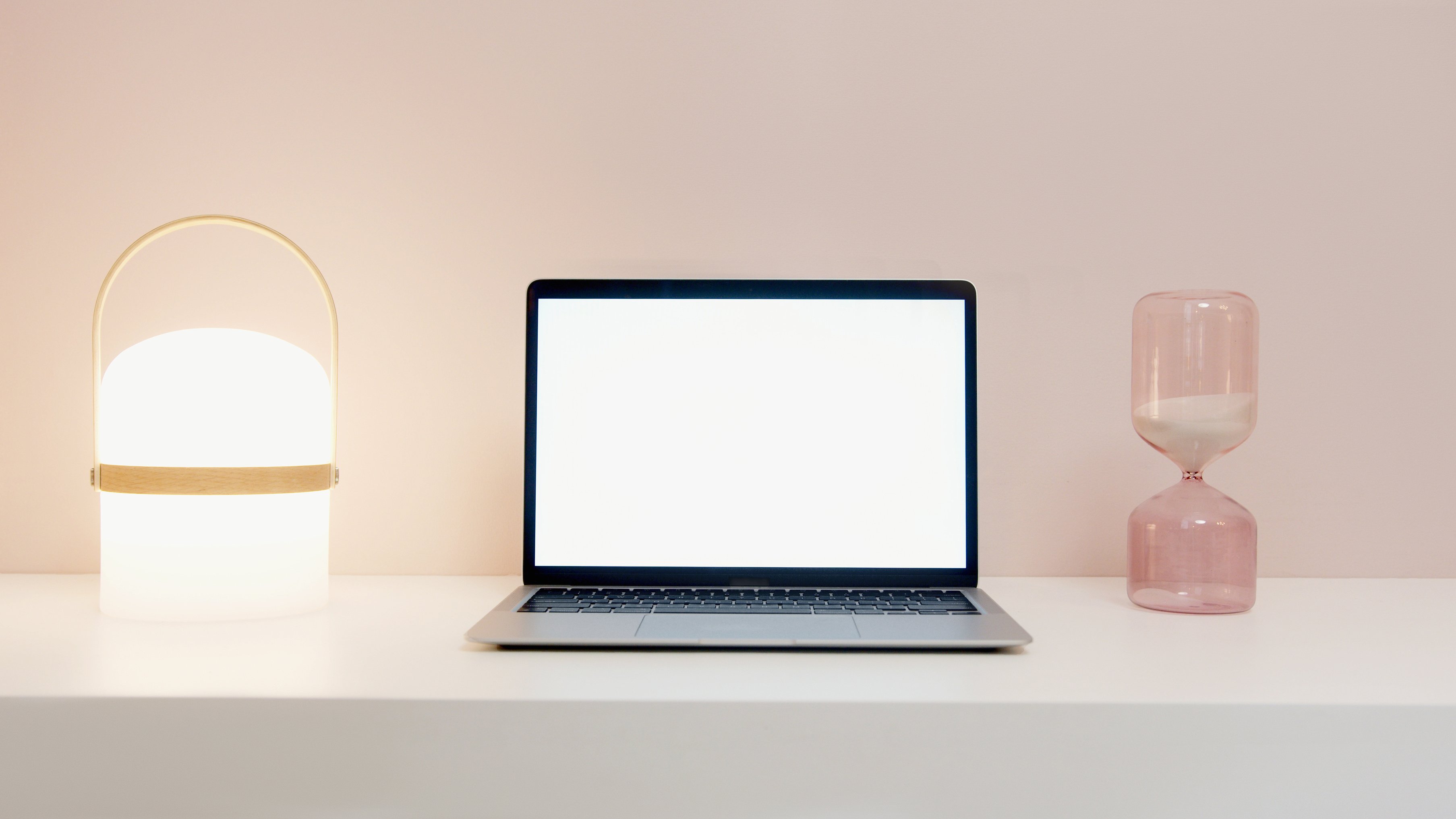 A Laptop With a White Screen